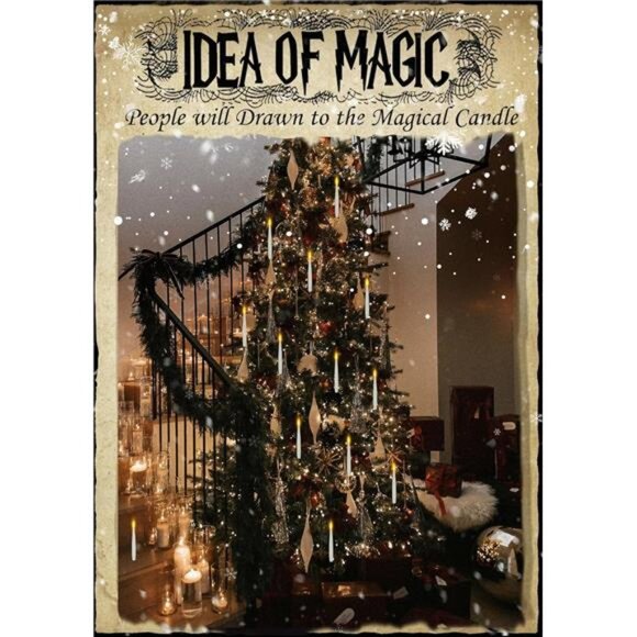 Christmas Decorations, 20 PCs Floating Candles with Wand Magic Hanging Candles - Picture 5 of 7